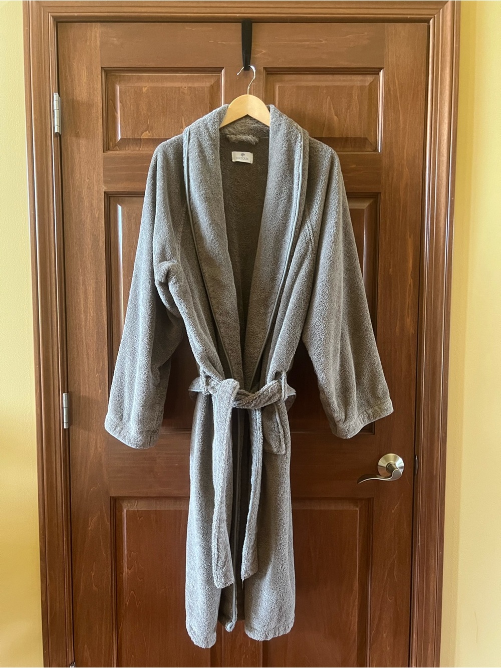 Matouk Bath Robe Unisex 100% Cotton Platinum Grey Size XL